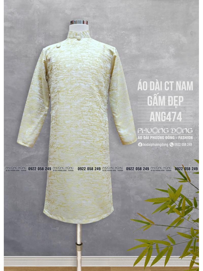 Áo Dài Cách Tân Nam Gấm ANG474